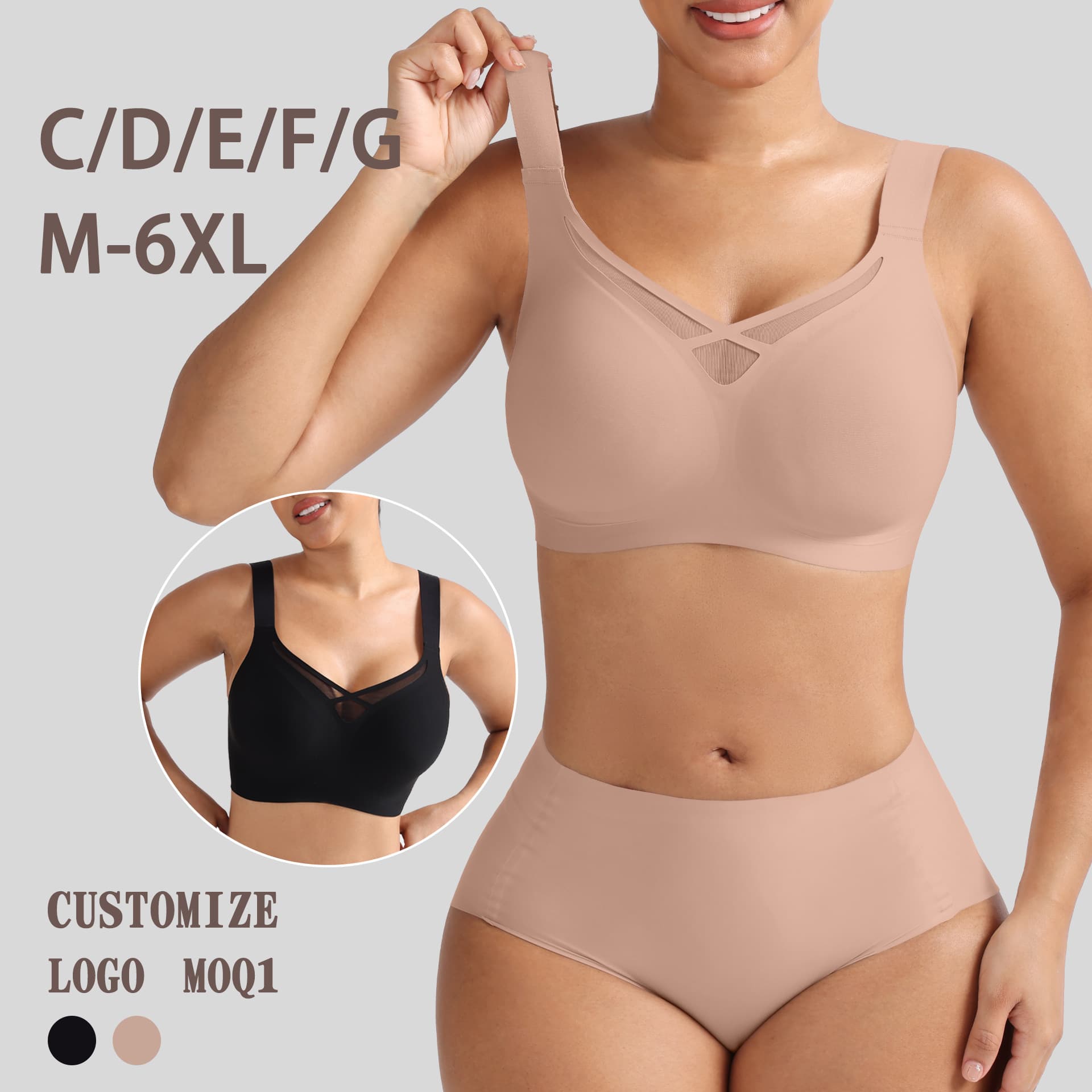 Soutien-gorge sans couture push-up large buste, confort et maintien 1