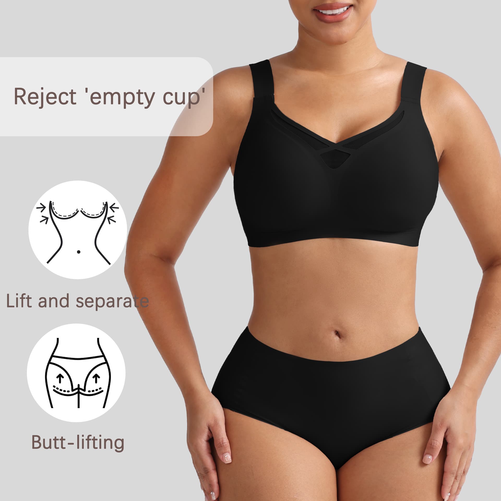 Soutien-gorge sans couture push-up large buste, confort et maintien 3